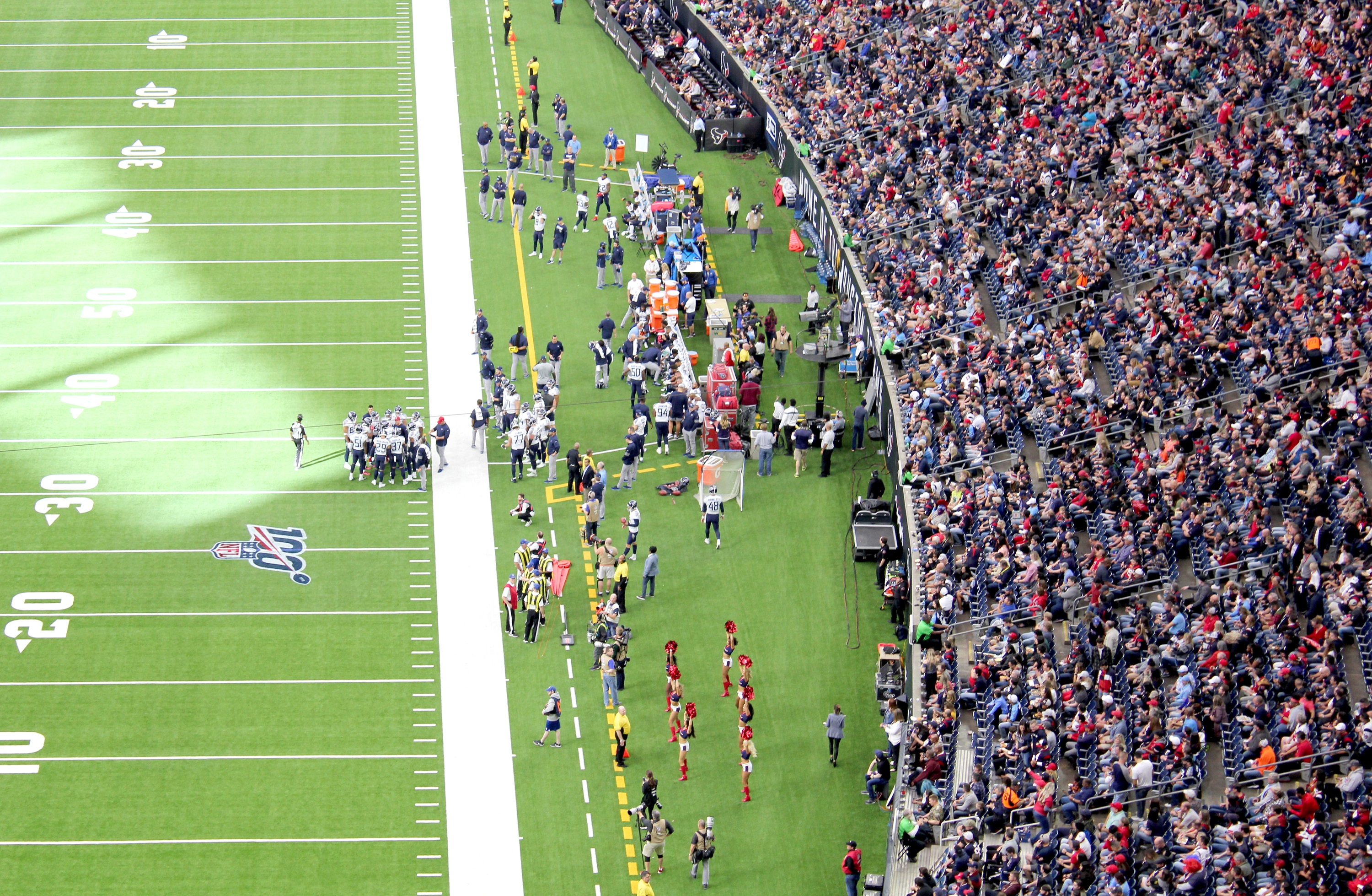 NFL season kickoff at a stadium